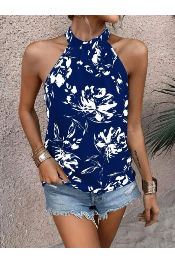 Bidebuvar Kadın çiçek Desenli Mikro Kumaş Bluz