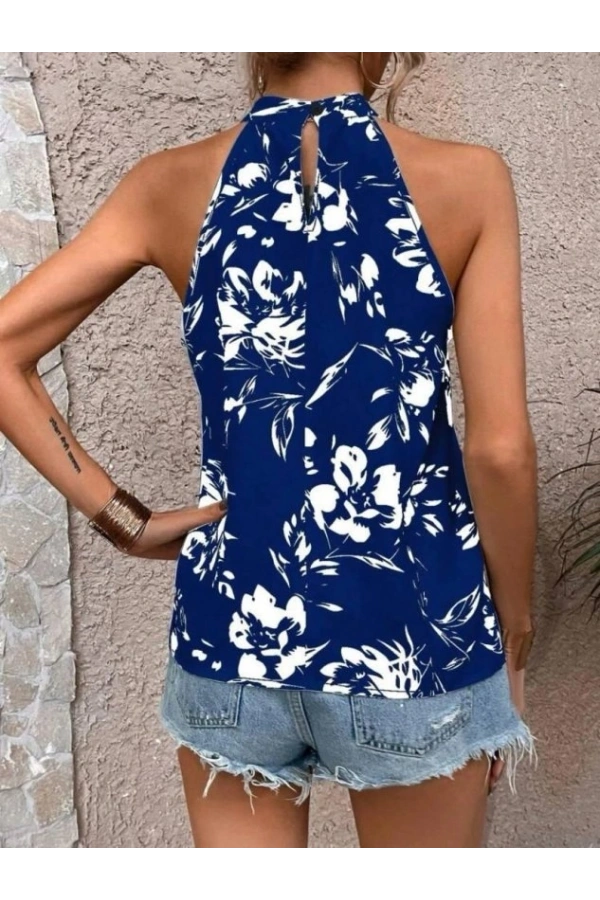 Bidebuvar Kadın çiçek Desenli Mikro Kumaş Bluz