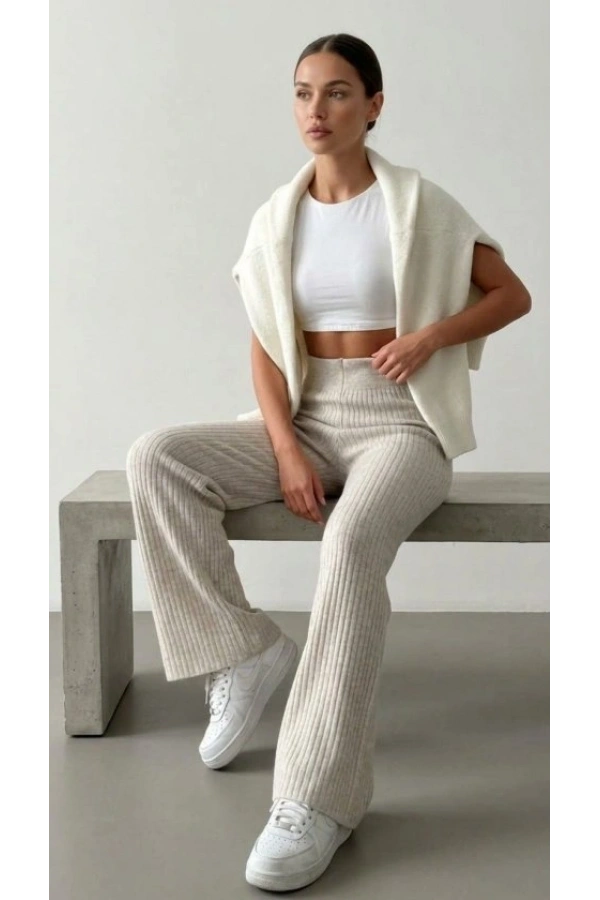 Bidebuvar Kadın Kaşkorse Bol Paça Pantolon