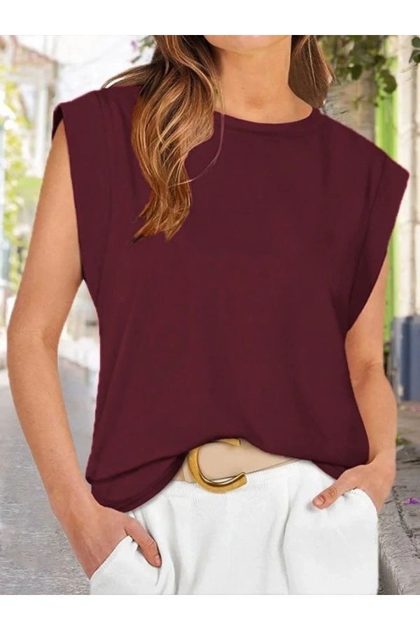 Bidebuvar Kadın Kısa Kollu Bisiklet Yaka Viskon Bluz