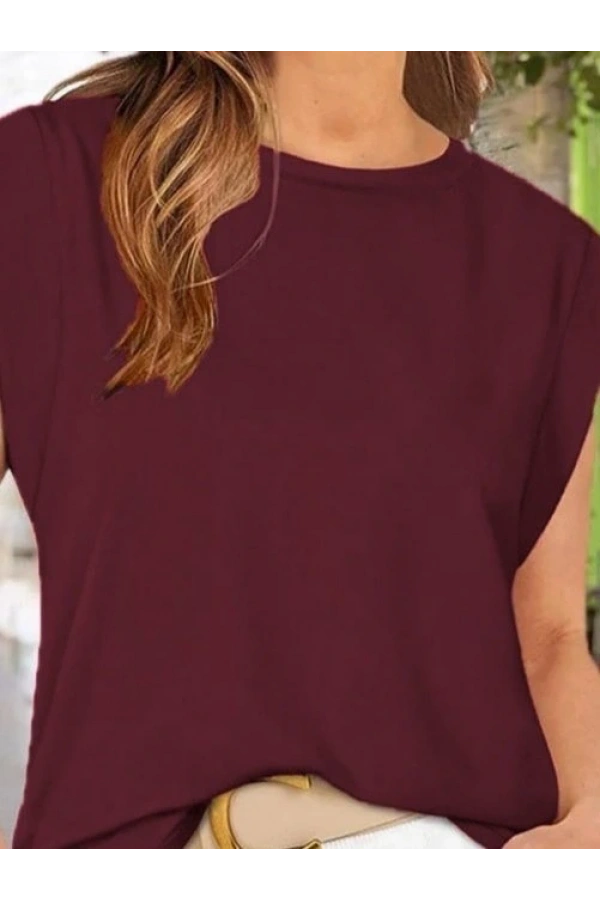 Bidebuvar Kadın Kısa Kollu Bisiklet Yaka Viskon Bluz