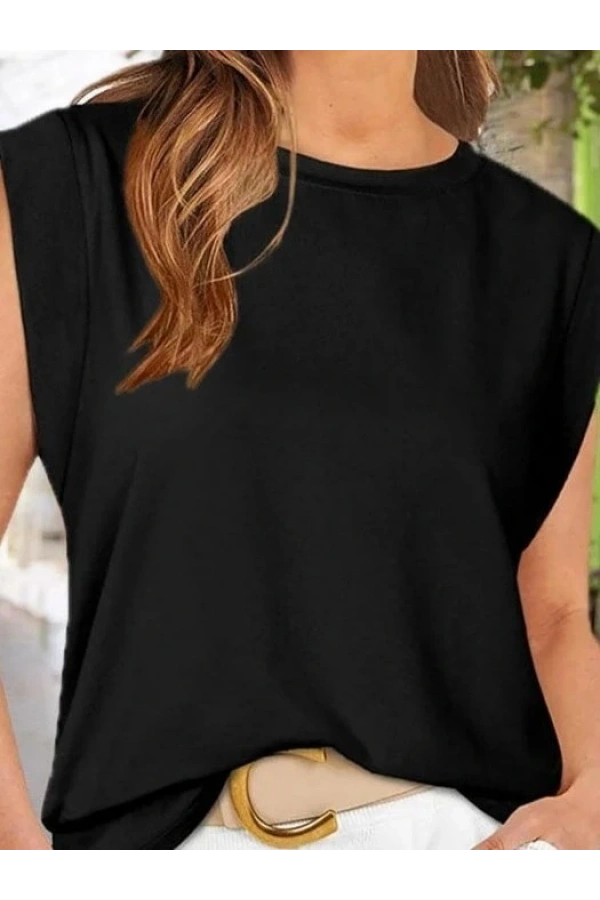 Bidebuvar Kadın Kısa Kollu Bisiklet Yaka Viskon Bluz