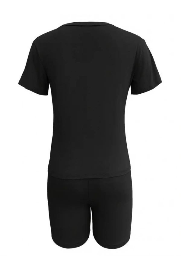 Bidebuvar Kadın Kısa Kollu çapa Baskılı Viskon Ikili Takım