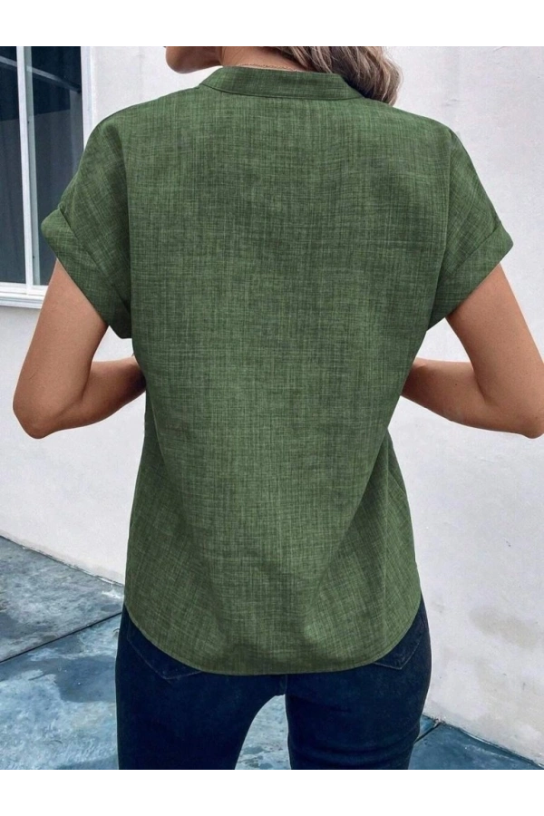 Bidebuvar Kadın Kısa Kollu Hakim Yaka Sofya Bluz