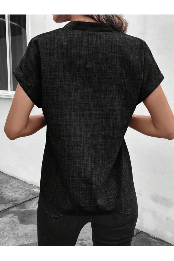 Bidebuvar Kadın Kısa Kollu Hakim Yaka Sofya Bluz