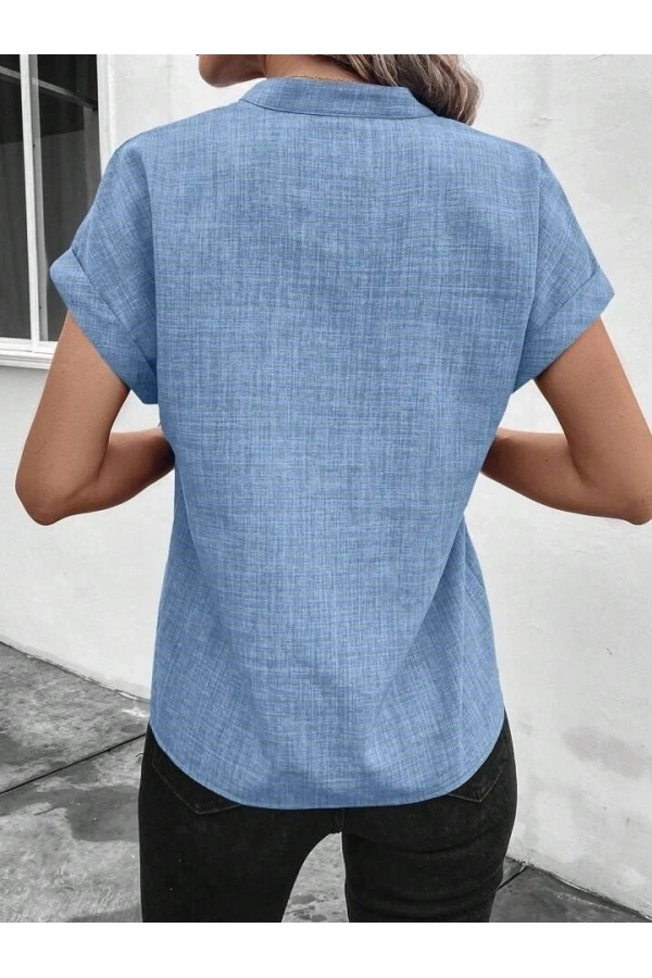 Bidebuvar Kadın Kısa Kollu Hakim Yaka Sofya Bluz