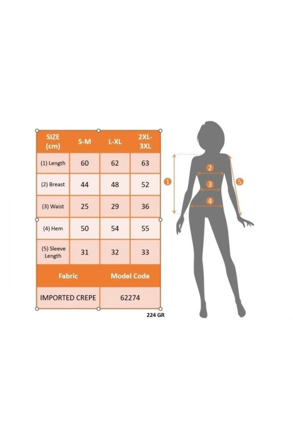Bidebuvar Kadın Kısa Kollu önden Düğmeli Ithal Krep Bluz