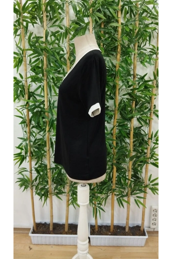 Bidebuvar Kadın Kısa Kollu V Yakalı Viskon Bluz