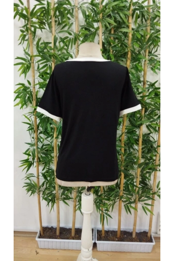 Bidebuvar Kadın Kısa Kollu V Yakalı Viskon Bluz