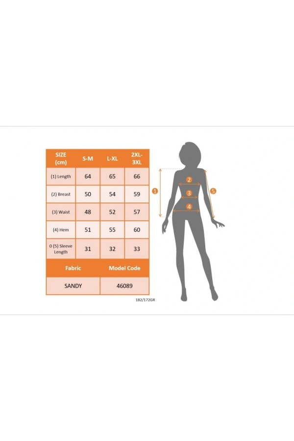 Bidebuvar Kadın Kısa Kollu Yakalı Uzun Sandy Bluz