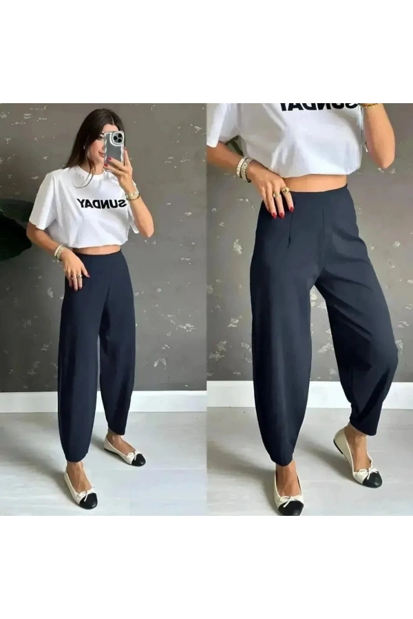 Bidebuvar Kadın Krep Kumaş Balon Pantolon