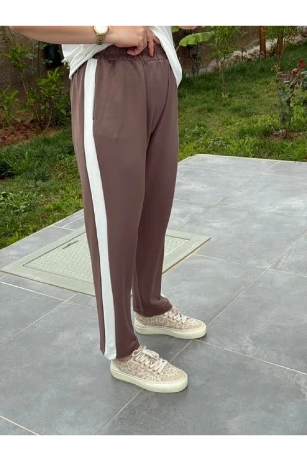 Bidebuvar Kadın Modal Dokulu Kumaş Yanı şeritli Takım