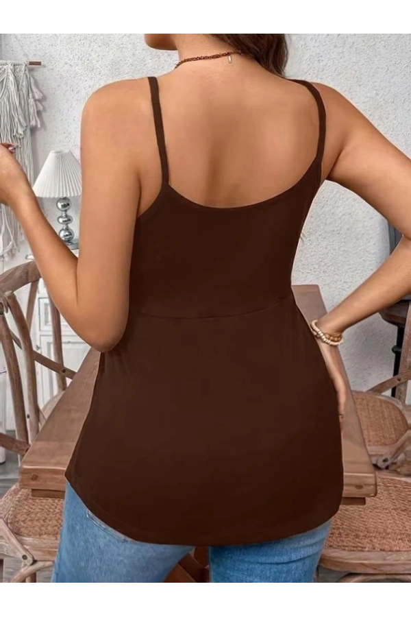 Bidebuvar Kadın önden çapraz Askılı Uzun Vıskon Bluz