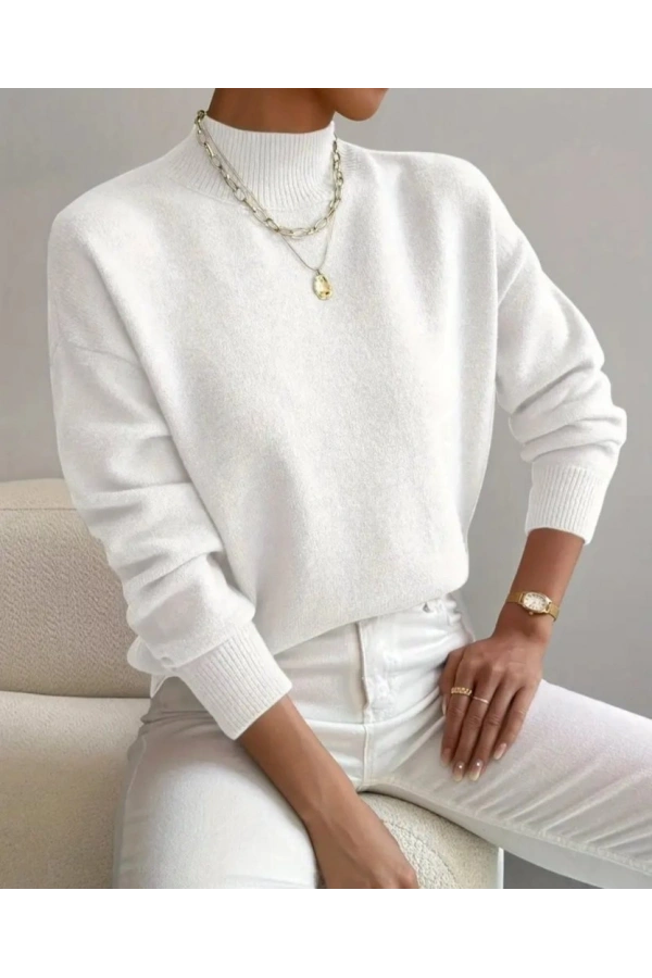 Bidebuvar Kadın Uzun Kollu Balıkçı Yaka Triko Bluz