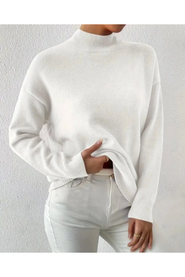 Bidebuvar Kadın Uzun Kollu Balıkçı Yaka Triko Bluz