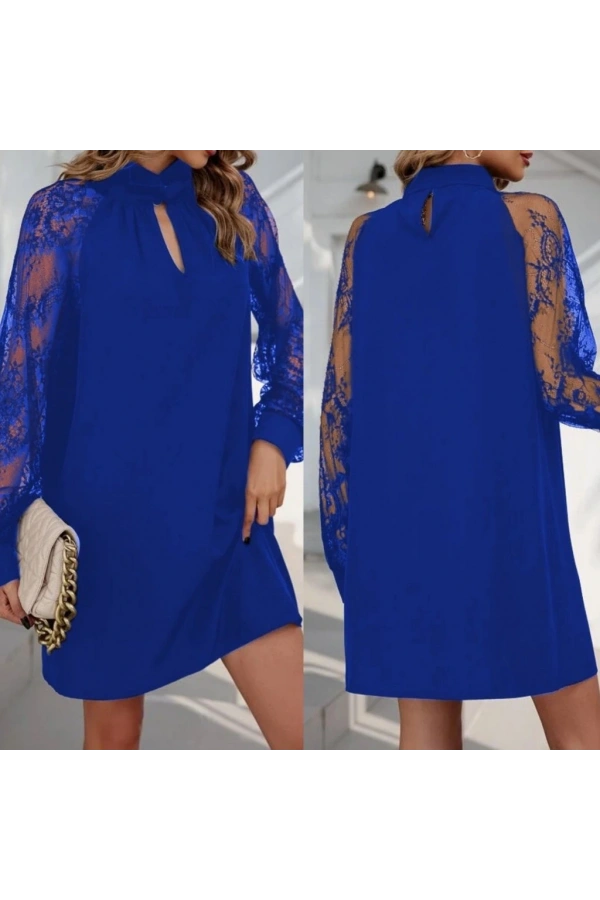 Bidebuvar Kadın Uzun Kollu Damla Detaylı Sandy Mini Elbise