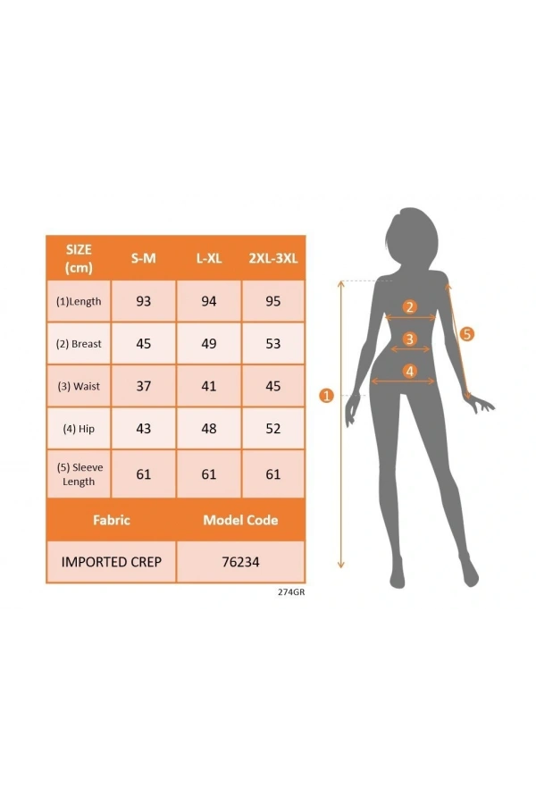 Bidebuvar Kadın Uzun Kollu Kruvaze Yakalı Mini Ithal Krep Elbise
