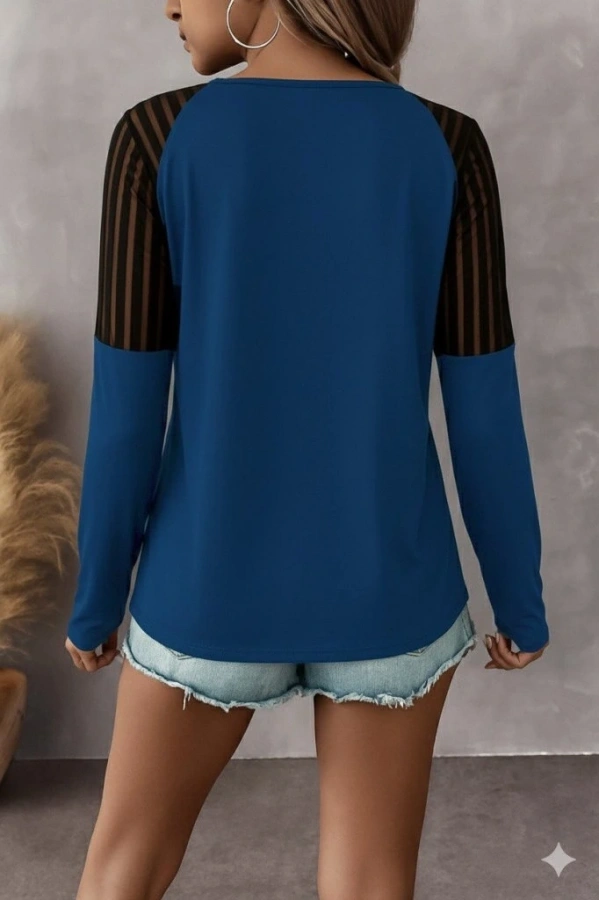 Bidebuvar Kadın Uzun Kollu Yakadan Fermuarlı Viskon Bluz