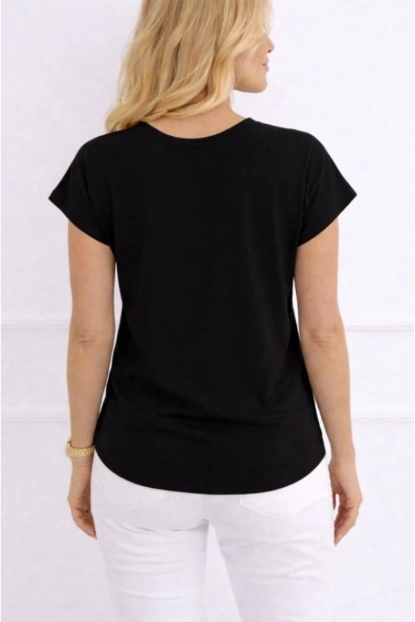 Bidebuvar Kadın V Yaka Kısa Kol Dokuma Viskon Kumaş Bluz