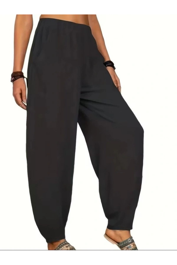 Bidebuvar Kadın Yüksek Bel Cep Detaylı Pantolon