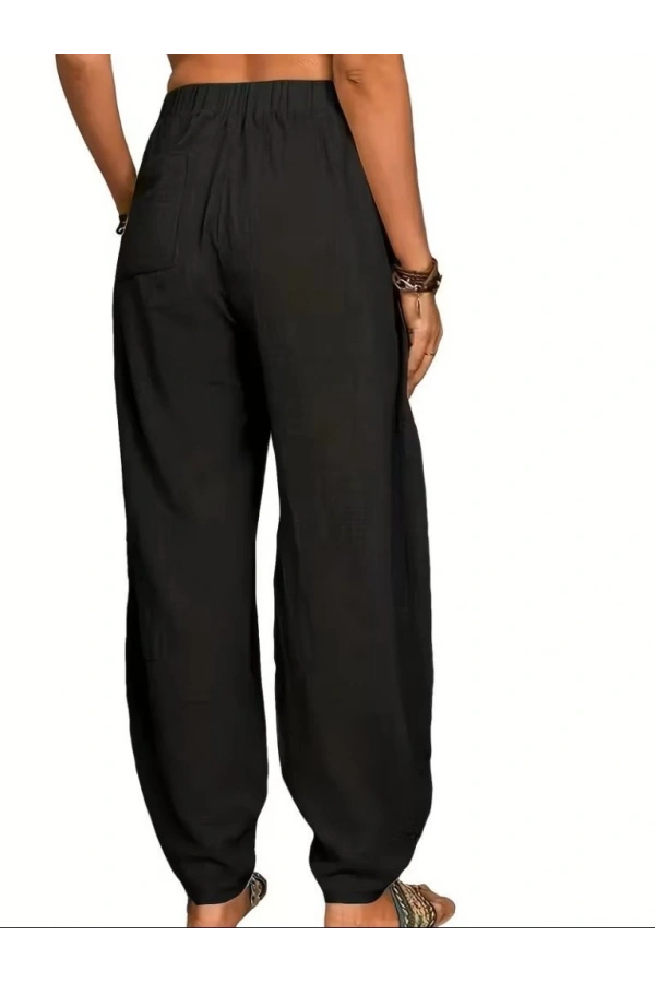 Bidebuvar Kadın Yüksek Bel Cep Detaylı Pantolon