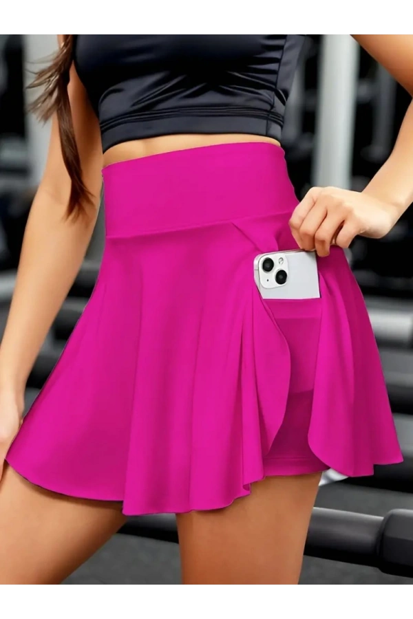 Bidebuvar Kadın Yüksek Bel Cepli Sandy Short Etek