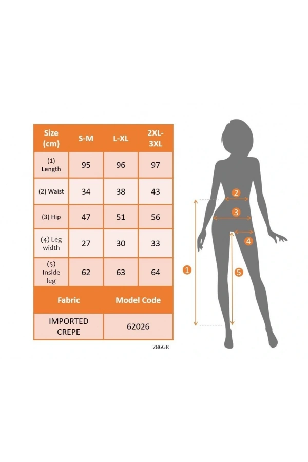 Bidebuvar Kadın Yüksek Bel Kemersiz Ithal Krep Pantolon