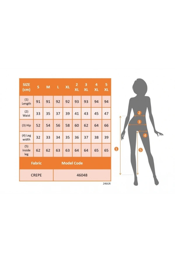 Bidebuvar Kadın Yüksek Bel Krep Pantolon