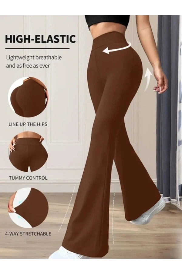 Bidebuvar Kadın Yüksek Bel(lastikli) Geniş Paçalı Dalgıç Tayt