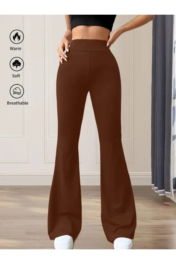 Bidebuvar Kadın Yüksek Bel(lastikli) Geniş Paçalı Dalgıç Tayt