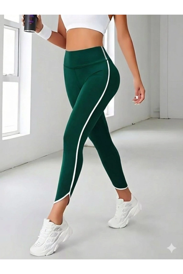 Bidebuvar Kadın Yüksek Bel Yan şerit Detaylı Dalgıç Tayt