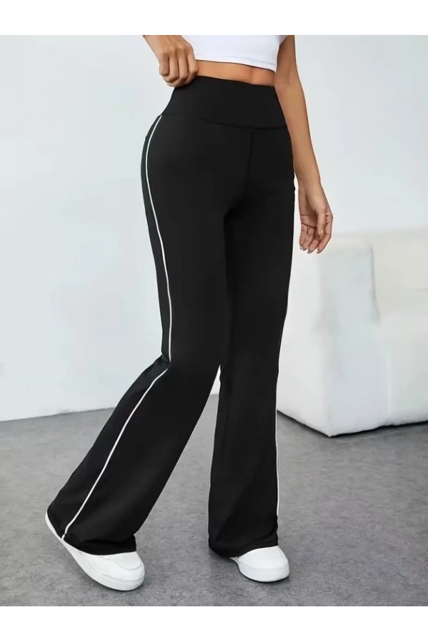 Bidebuvar Kadın Yüksel Bel Yan şerit Detaylı Uzun Dalgıç Tayt