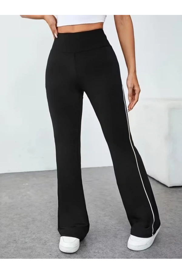 Bidebuvar Kadın Yüksel Bel Yan şerit Detaylı Uzun Dalgıç Tayt