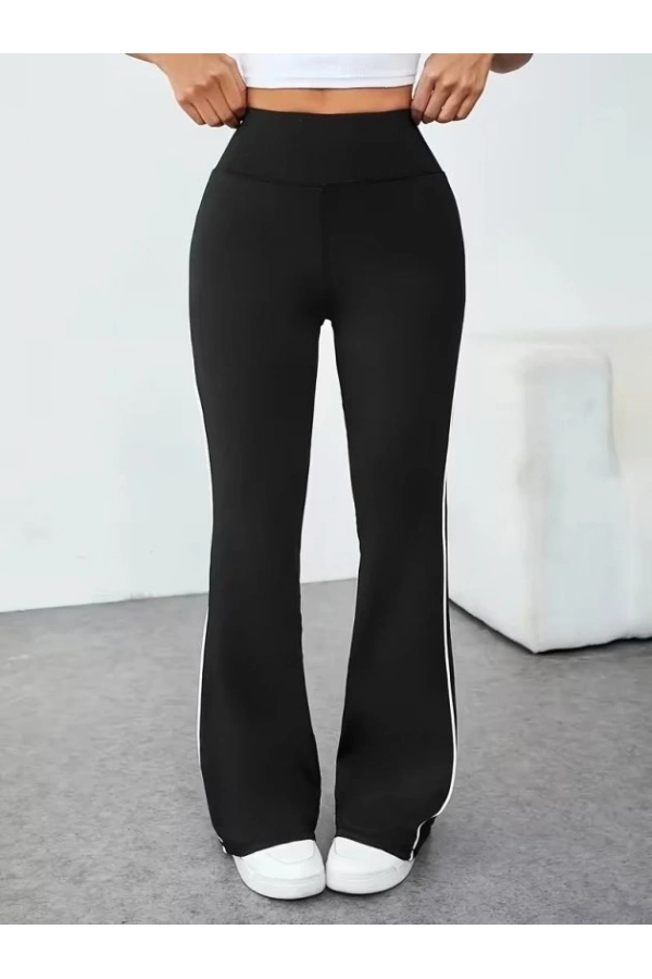 Bidebuvar Kadın Yüksel Bel Yan şerit Detaylı Uzun Dalgıç Tayt