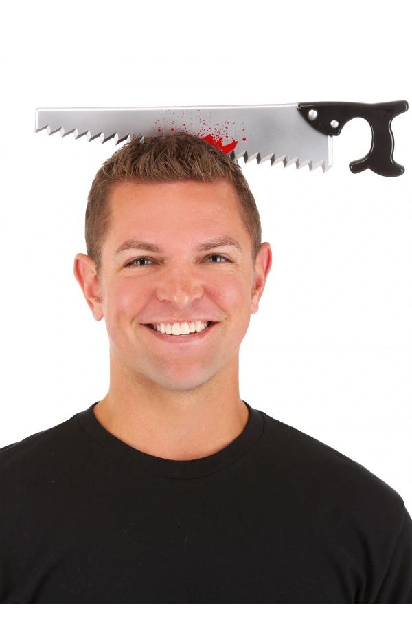 Bidebuvar Kafaya Saplanmış Halloween Kanlı Testere Şaka Tacı