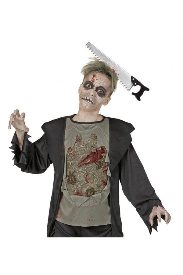 Bidebuvar Kafaya Saplanmış Halloween Kanlı Testere Şaka Tacı