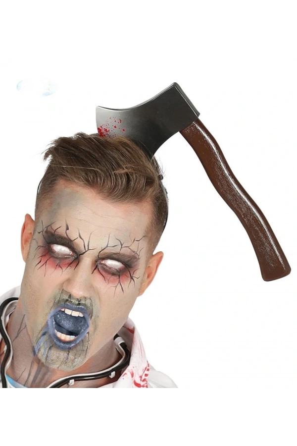 Bidebuvar Kafaya Saplanmış Kanlı Balta Şaka Tacı