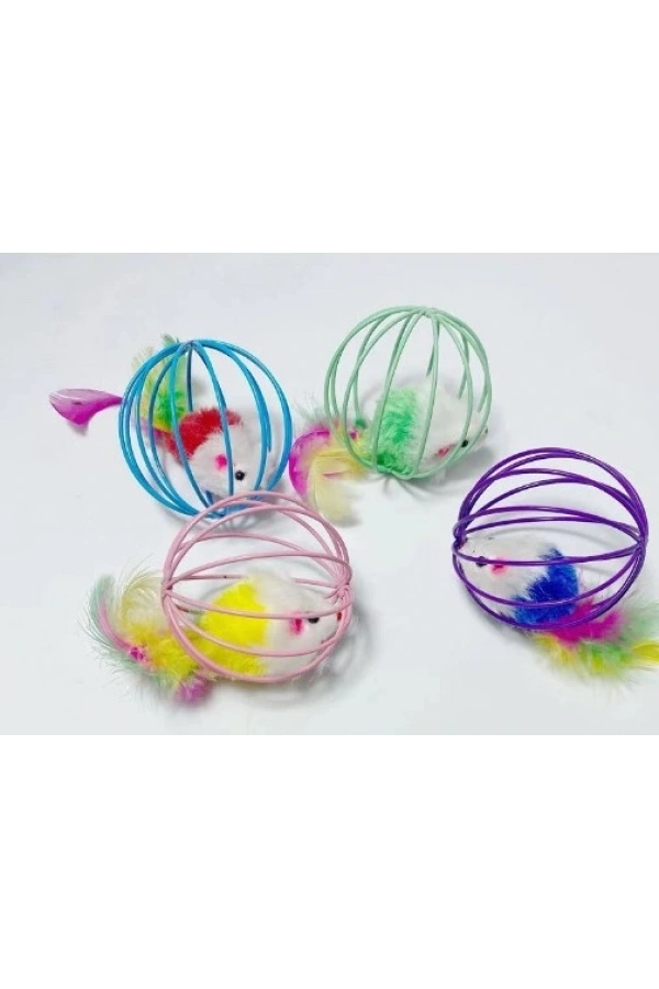 Bidebuvar KAFESLI FARELI KEDI KÖPEK OYUN TOPU