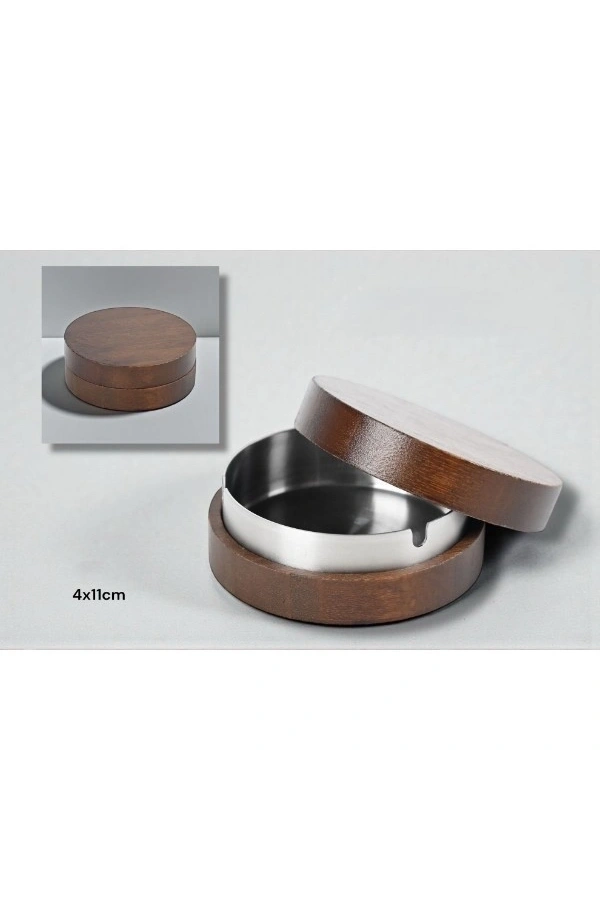 Bidebuvar Kahverengi Bambu Kapaklı Küllük