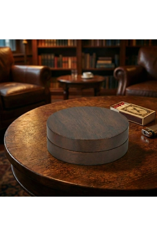 Bidebuvar Kahverengi Bambu Kapaklı Küllük