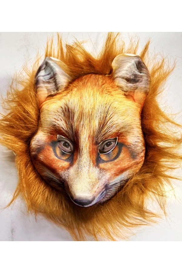 Bidebuvar Kahverengi Peluş Saçlı Tilki Maskesi Mega Peluş 29 No