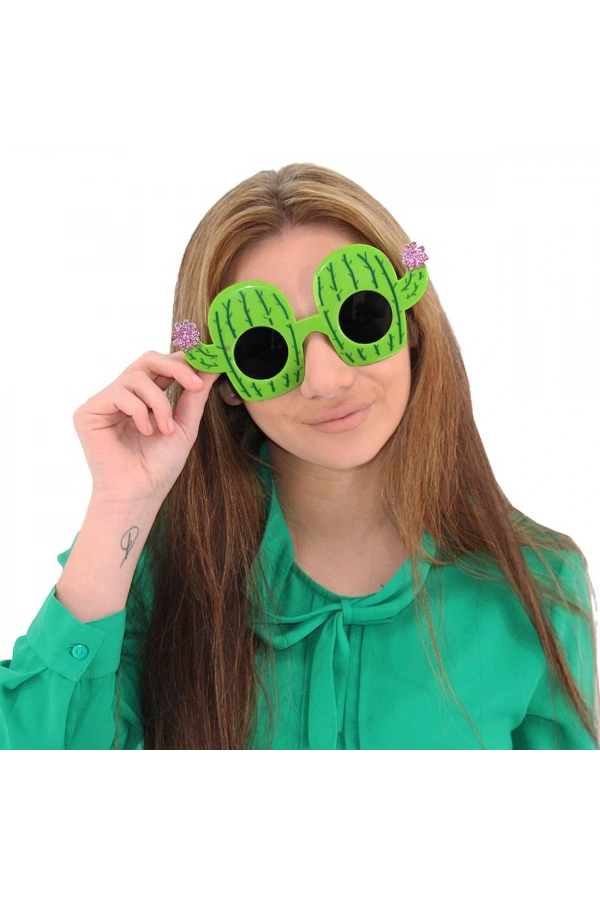 Bidebuvar Kaktüs Temalı Hawaii Yaz Partisi Gözlüğü