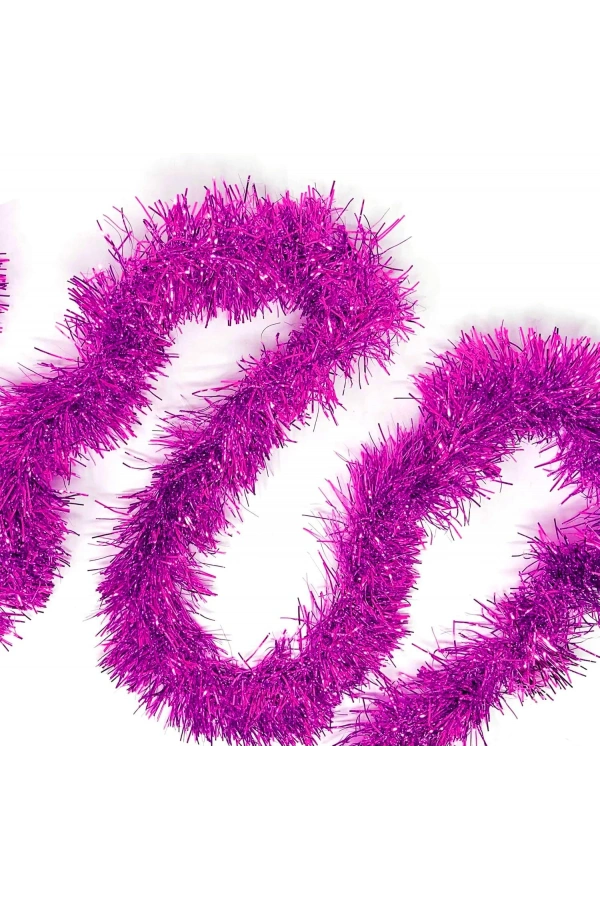 Bidebuvar Kalın Simli Parti Süsü 2 Metre Fuşya