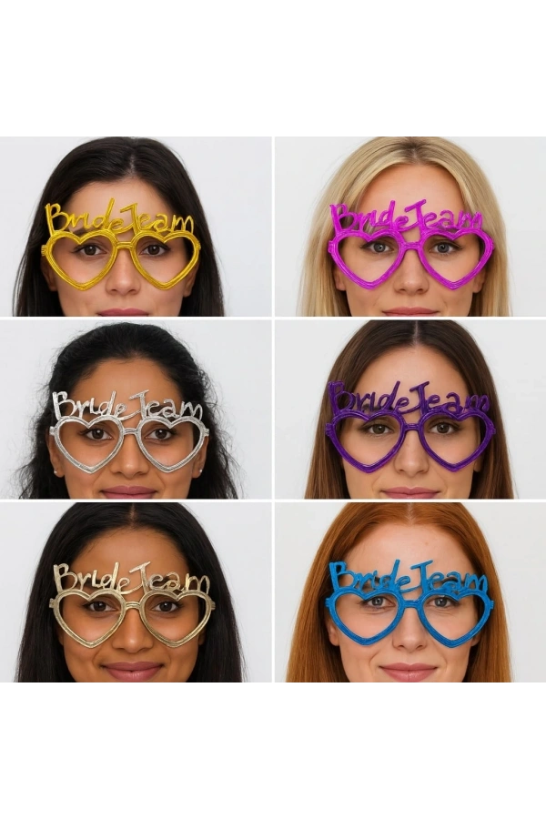 Bidebuvar Kalpli Bride Team Gözlük Seti 6 Renk