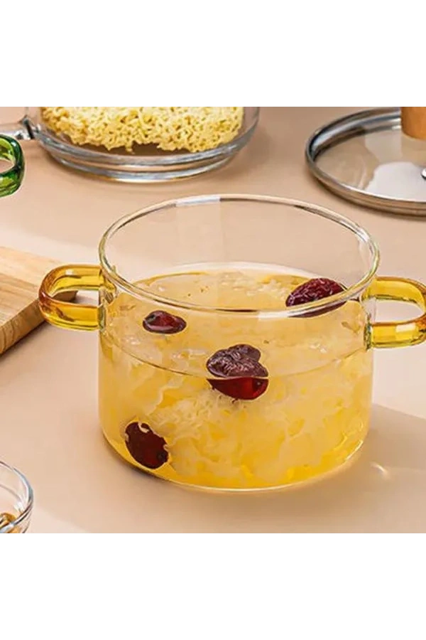 Bidebuvar Kapaklı Borosilikat Cam Tencere Seti