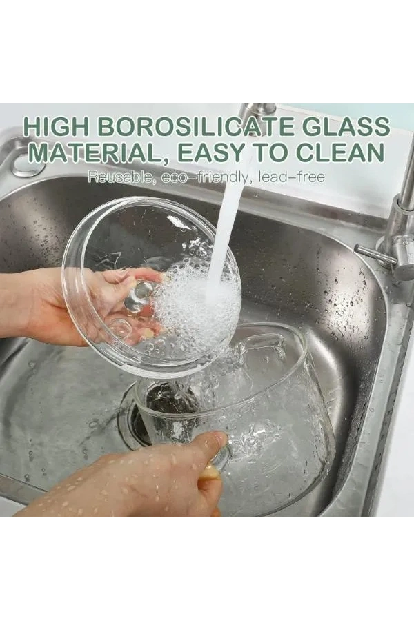 Bidebuvar Kapaklı Borosilikat Cam Tencere Seti