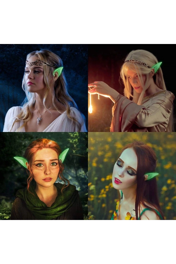 Bidebuvar Karanlıkta Yanan Fosforlu Lateks Elf Kulağı 1 Çift