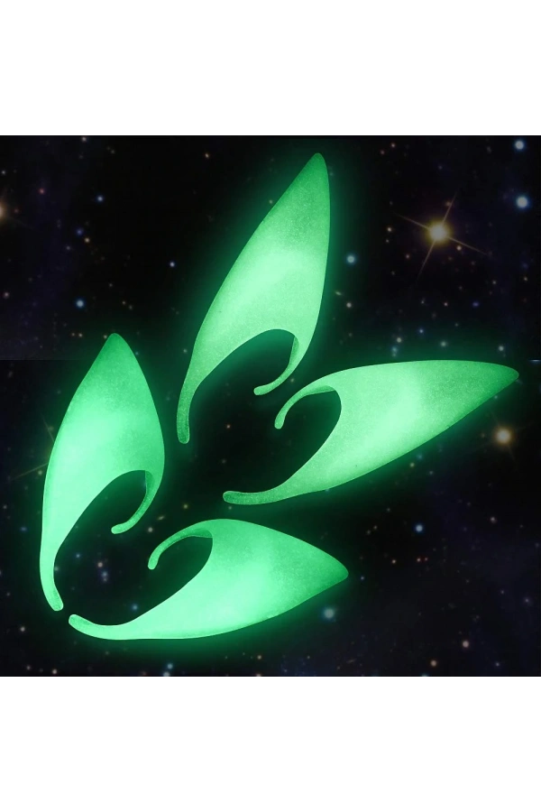 Bidebuvar Karanlıkta Yanan Fosforlu Lateks Elf Kulağı 1 Çift