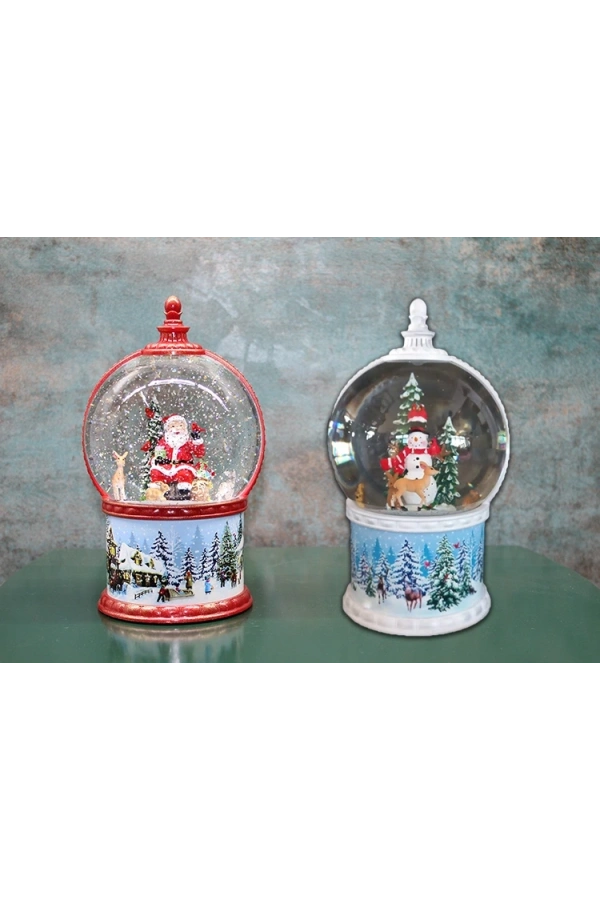 Bidebuvar Kardan Adam Ve Noel Babalı Işıklı Müzikli Kar Küresi