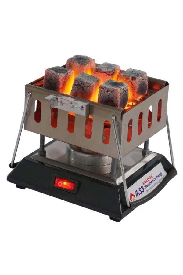 Bidebuvar Kare Krom Elektrikli Nargile Köz Ocağı